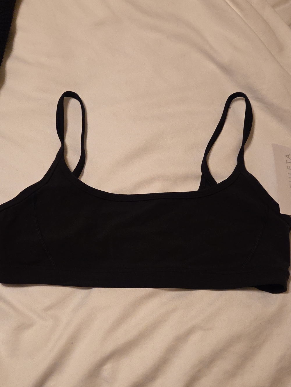 Athleta NWT Black Salutation Square Neck Stretch Bralette